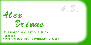 alex drimus business card